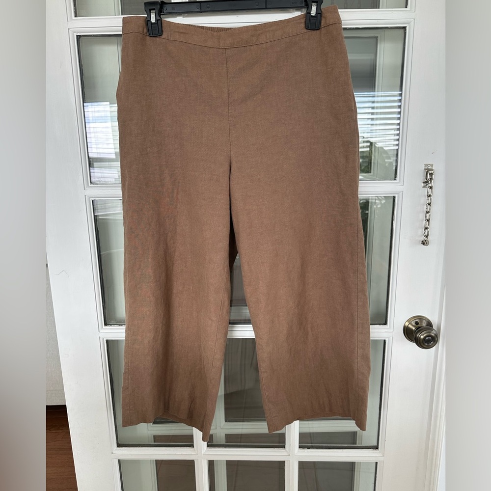 Coldwater Creek Wide-Leg Crop Pants in Warm Brown